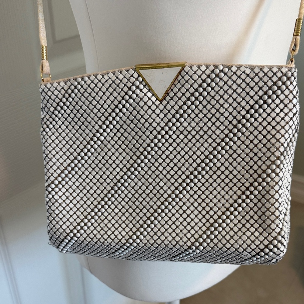 Boho white Mesh Stylish Beaded Crossbody Bag evening purse clutch festival Y2K✨